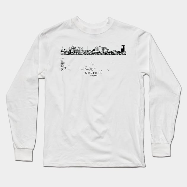 Norfolk - Virginia Long Sleeve T-Shirt by Lakeric